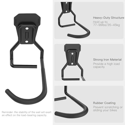 Bike Wall Mount with Fixed Hook (6 Pack / Type L)