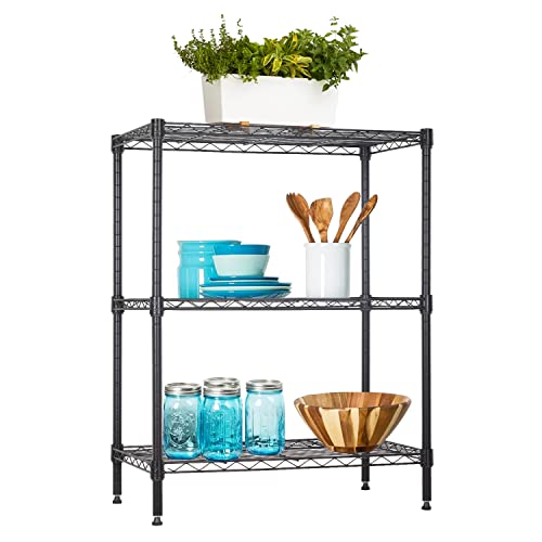 3 Tier Wire Shelf (Black / 23"D x 13"W x 30"H)