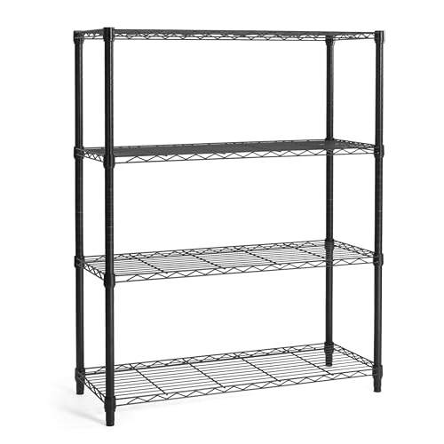4 Tier Adjustable Height Wire Shelving Unit (4-tier / No Wheel)