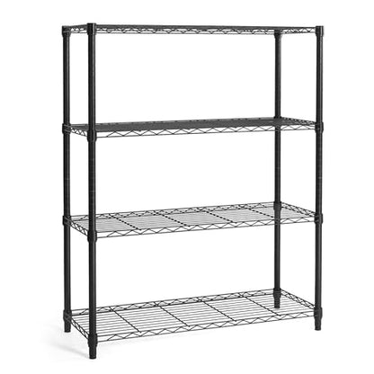 4 Tier Adjustable Height Wire Shelving Unit (4-tier / No Wheel)