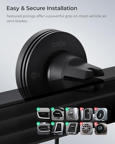 Velox Qi2 Mini Wireless Charging Car Mount (Qi 2 Wireless Charging)