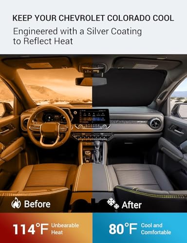 Custom Fit Car Windshield Sun Shade for 2023 (Chevrolet Colorado Pickup Truck 2023-2026)