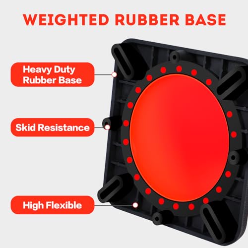 Traffic Cones 28 inch 6 Pack Heavy Duty Safety Cones Orange with Reflective Collars Fit Parking Lot (28 inch(12inch base black))