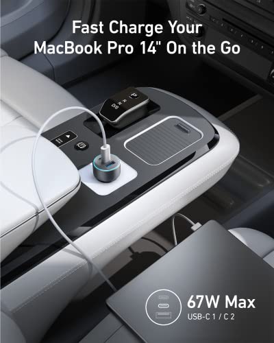 535 67W 3 Port Compact PowerIQ 3.0 USB C Car Charger