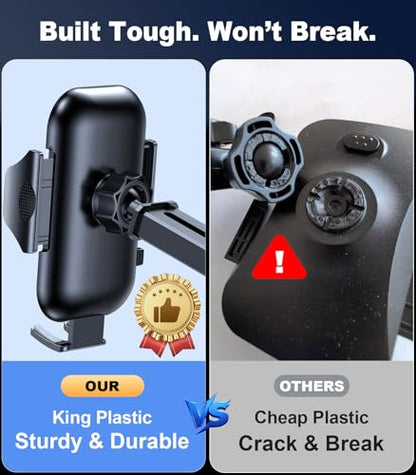2026 Ultimate Sturdy Car Phone Holder [Upgraded 95+LBS Strongest Suction] Universal Long Arm Cellphone Mount for Car Dashboard Windshield Vent Truck Boat for iPhone 17 16 Pro Max & Android (Classic Black)