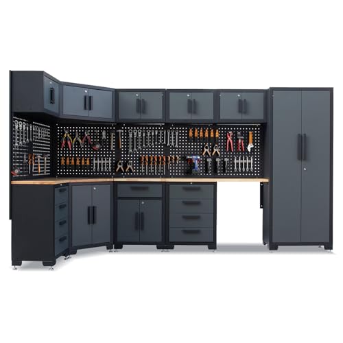 15 Piece Corner Garage Storage Cabinet System (Set)