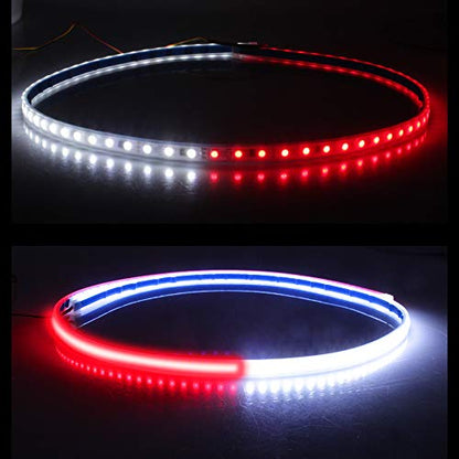 2 pcs Car Interior Door Welcome Light LED Safety Warning Strobe Signal Lamp Strip 120cm Waterproof 12V Auto Decorative Ambient Lights