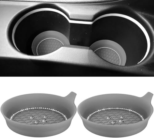 2 PCS Car Cup Coasters (Grey*2pcs / With Diamonds)