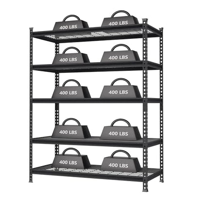 5 Tier Adjustable Metal Shelving (48"W x 24"D x 72"H)