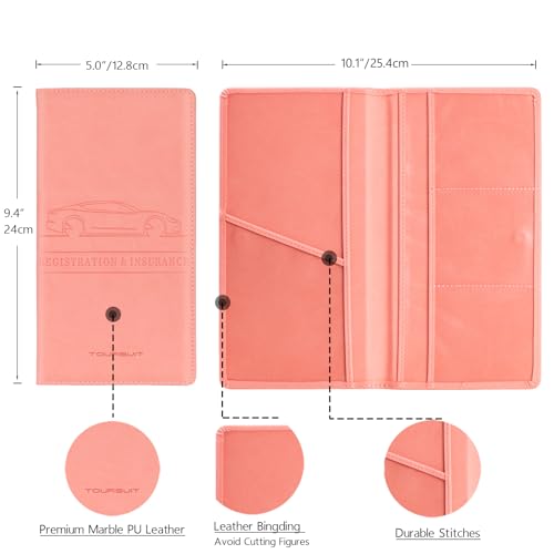 Car Registration & Insurance Card Holder (Pink)