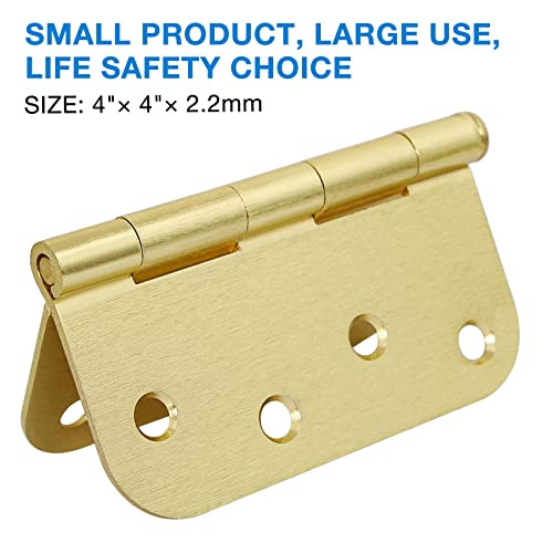 18 Pack Interior Door Hinges 4 Inch Brushed Brass 5 (Satin Brass-4 in / 18 Pack)