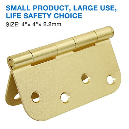 18 Pack Interior Door Hinges 4 Inch Brushed Brass 5 (Satin Brass-4 in / 18 Pack)