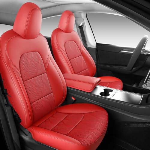 Tesla Model Y Seat Cover Full Set (Red)