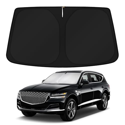 Windshield Sun Shade for Genesis GV80 2021 2022 2023 2024 2025 2026 Window Accessories Sunshade Sun Protector Foldable Block UV Rays Keep Car Cooler (FOR | Genesis GV80 2021-present)