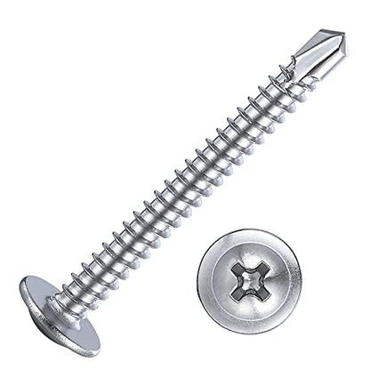 200pcs）#8×1 1 (#8X1-1/4" / Silver)
