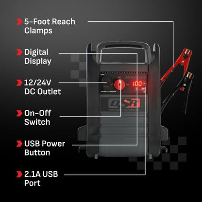 Car Battery Jump Starter & Power Station (12/24V 4400 Peak Amp)