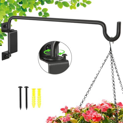 16 Inch Outdoor Hanging Brackets (Black / 12in-1-C-Swivel)