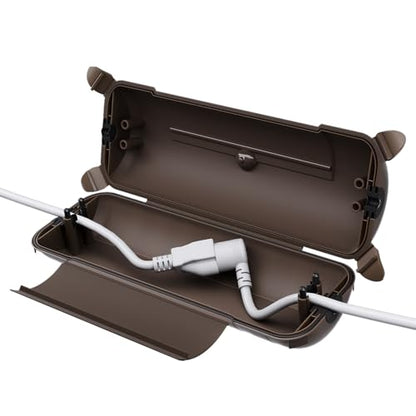 Outdoor Extension Cord Safety Cover (Brown / Medium Box: 9.5" L x 3" W x 2.9" H)