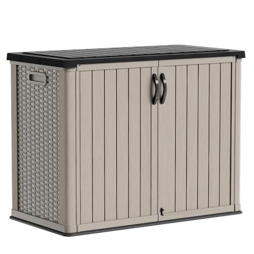 26 cu.ft Resin Outdoor Storage Cabinet (Beige / 26 Cu FT Cabinet)