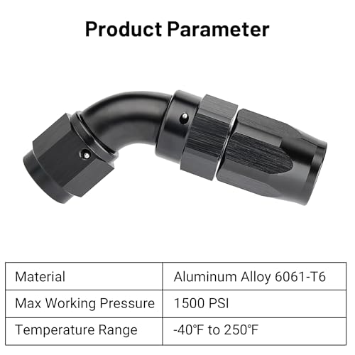 4AN 60 Degree One Piece Full Flow Hose End Fitting Swivel for CPE Braided Hose (4AN / 60 Degree)