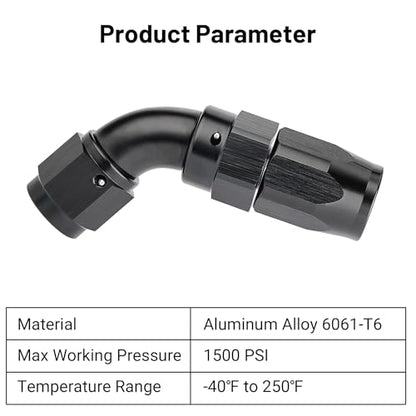 4AN 60 Degree One Piece Full Flow Hose End Fitting Swivel for CPE Braided Hose (4AN / 60 Degree)