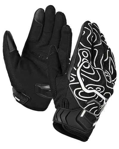 Motorcycle Gloves Motorbike Glove Full Finger Knuckle Protection Padding Touch Screen for Women Men (Large / Glow)