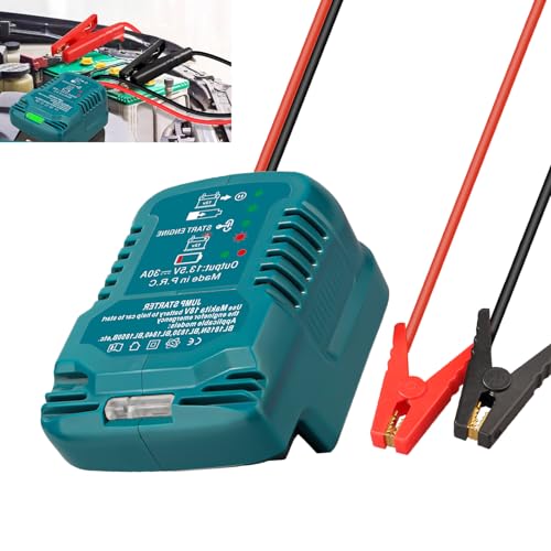 Jump Starter Adapter for Makita 18V Battery with Jumper Cable Clamps Portable Car Charger Jump Starter (For Makita)
