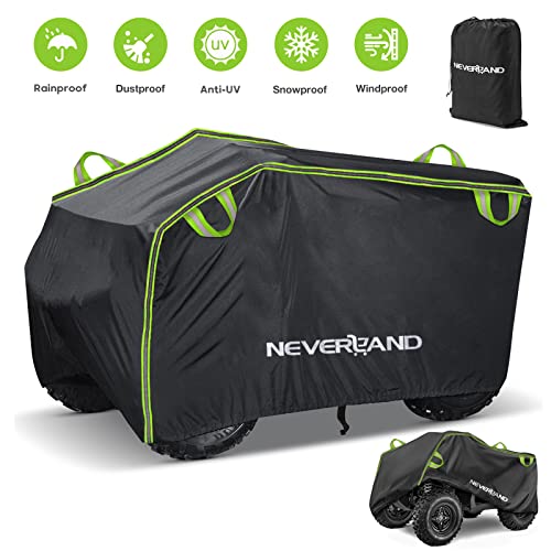 ATV Cover Heavy Duty Waterproof 4 Wheeler Cover for Honda L (Green & Black / L-78.7''L x 37.4''W x 41.7''H)