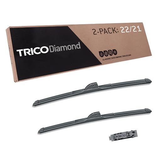 Diamond 22" + 21" Super Premium Automotive Replacement Windshield Wiper Blades (22" + 21" Pair Pack / Ultimate)