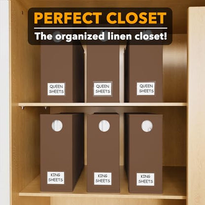 6 Pack Bed Sheet Organizers and Storage (6 Pack / Brown)