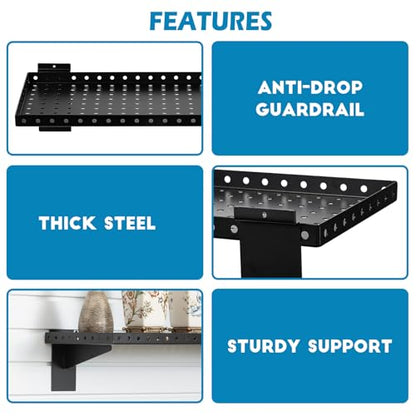 Slatwall Shelves 24x10 Inch (Black)