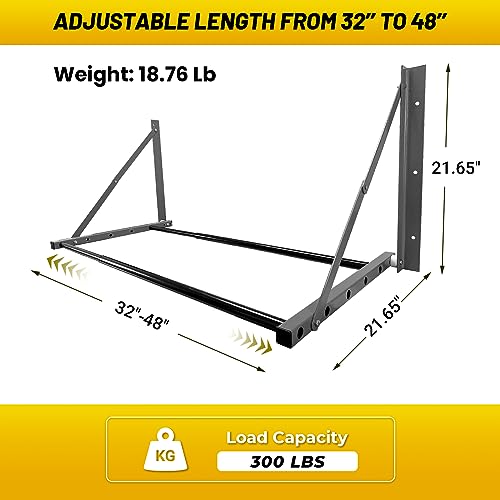 Adjustable Tire Rack Wall Mount for Garage (Grey (32"-48"))
