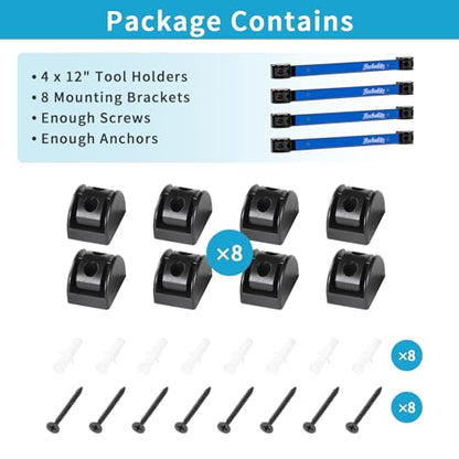 4 Pieces 12" Magnetic Tool Holder Strip (Blue 4PC / 12")