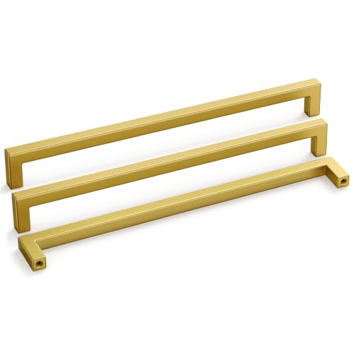 20 Pack 12-3/5" Gold Cabinet Handles Brushed Brass Drawer Pulls (Brushed Brass / 12-3/5 inch hole centers)