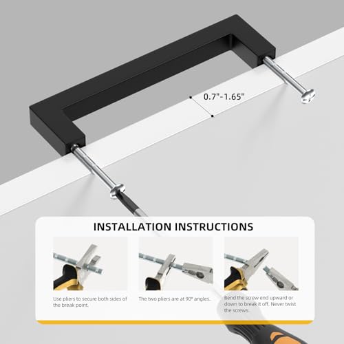 35 Pack 4 INCH Black Square Bar Cabinet Pull (Matte Black / 4 Inch Hole Centers)