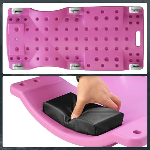 40" L X 19" W Vehicle Repair Low Profile Plastic Rolling Garage Shop Creeper with Padded Headrest (Purple / 40 Inches)