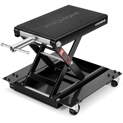 1100 Lbs Motorcycle Lift Jack with Dolly Wheels (Black)