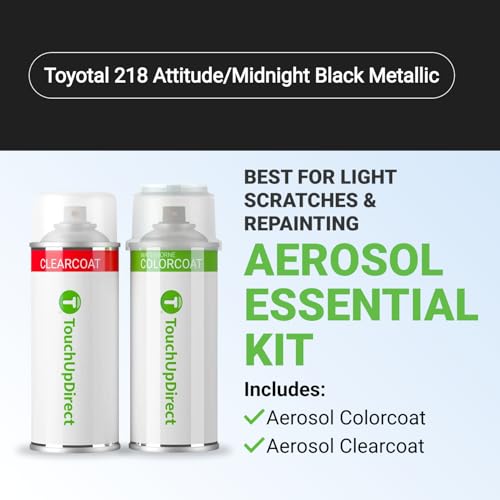 Car Paint Touch Up Spray Kit (Aerosol Spray - Essential Kit / Attitude/Midnight Black Metallic)