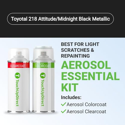 Car Paint Touch Up Spray Kit (Aerosol Spray - Essential Kit / Attitude/Midnight Black Metallic)