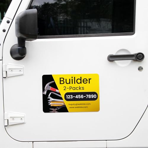 Custom Car Magnet Signs for Builder and Contractor (12"x18" Builder Rectangle)