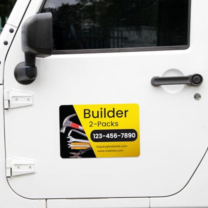 Custom Car Magnet Signs for Builder and Contractor (12"x18" Builder Rectangle)