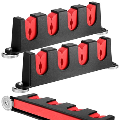 2 Pcs Magnetic Fishing Rod Holder for Car Fishing Pole Rack Vertical Rod Storage Holders for Truck Bed Boat Wall Garage Door (Red / 4 Rods)