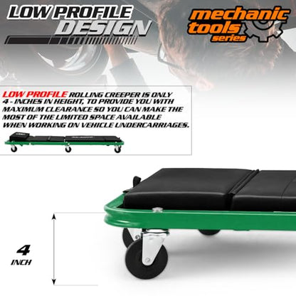 Heavy Duty Convertible Mechanic Creeper (Green / 48")