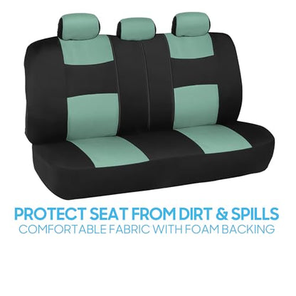 PolyPro Car Seat Covers Full Set in Mint on Black (Mint)