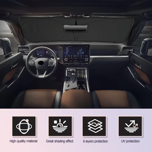 for 2024 2025 Lexus GX550 Windshield Sun Shade 2025 Lexus GX550 Windshield Sunshades 2024 2025 Lexus GX550 Accessories Foldable Sunshade Cover Block UV Ray Lexus GX550 Front Window Sunshade (2024 2025 Lexus GX550)