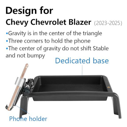 Car Phone Holder Center Console Organizer Tray for Chevrolet Chevy Blazer 2023 2024 2025 2026 [Not Fit Blazer EV] Auto Interior Accessories Cell Phones Mount Dashboard Screen Mobile CellPhone Stand