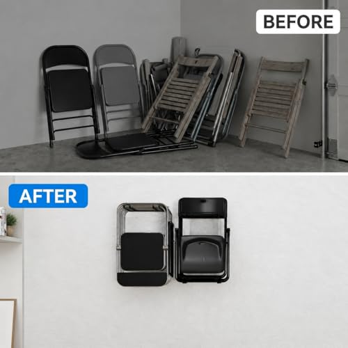 Folding Chair Storage Rack for Garage (16.5 Inch（2 Pack）)