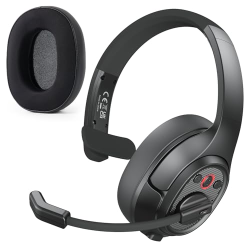 Upgrated Trucker Bluetooth Headset with ENC Microphone (Headset with Replaceable EarPad)