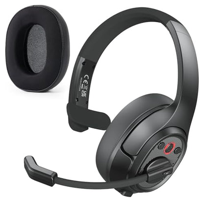 Upgrated Trucker Bluetooth Headset with ENC Microphone (Headset with Replaceable EarPad)