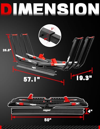 Young 200 lbs Ebike Racks with Ramp for Tow Hitch with 2 Arms (200 lbs Tire Clamp 2 E-Bike Rack with Ramp)
